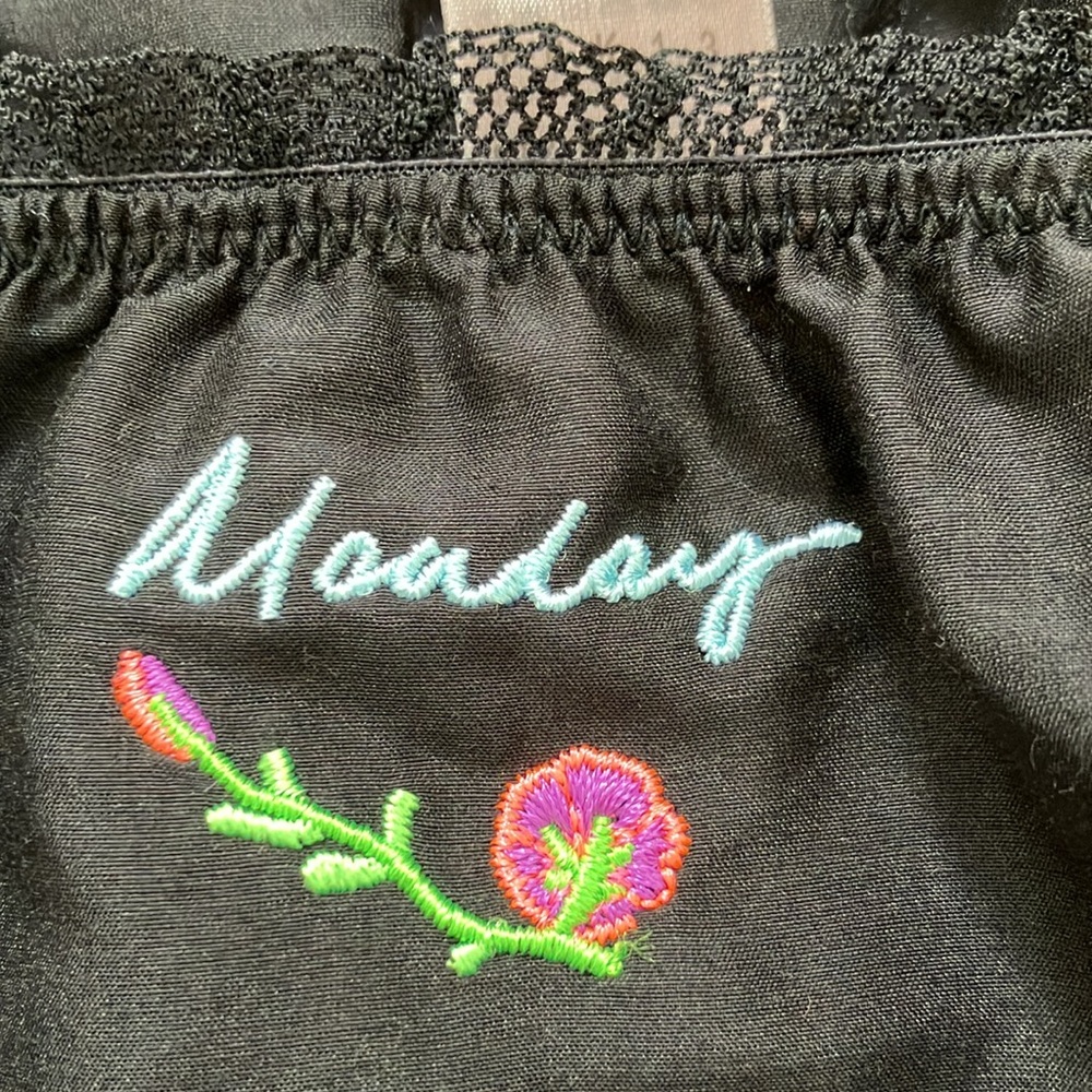 New Stella McCartney Monday Days Of The Week Panties Floral Embroidered Large - Picture 4 of 8